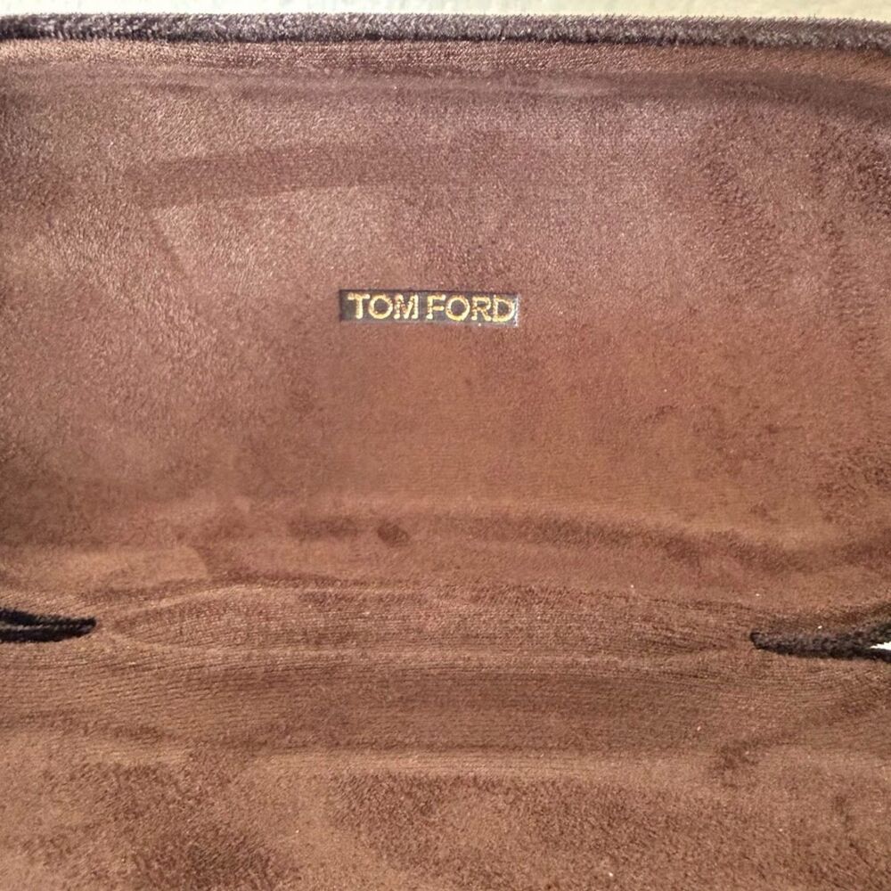 Tom Ford Brown Velvet & Suede Hard-Shell Designer Sunglasses Storage Case - Picture 10 of 10
